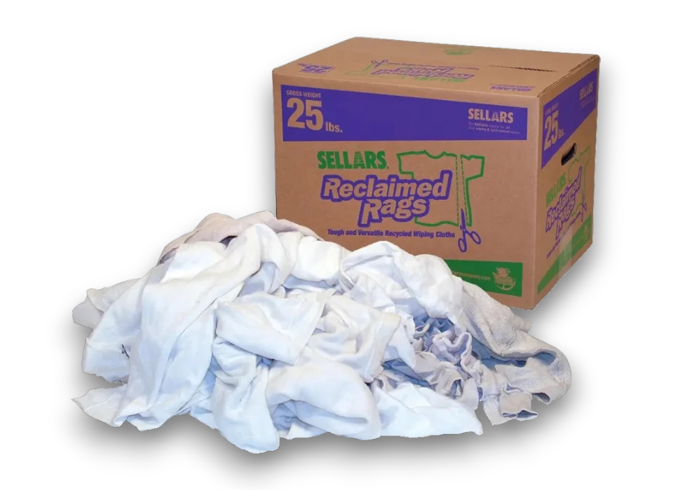 WHITE KNIT T-SHIRT RAGS (RECLAIMED)